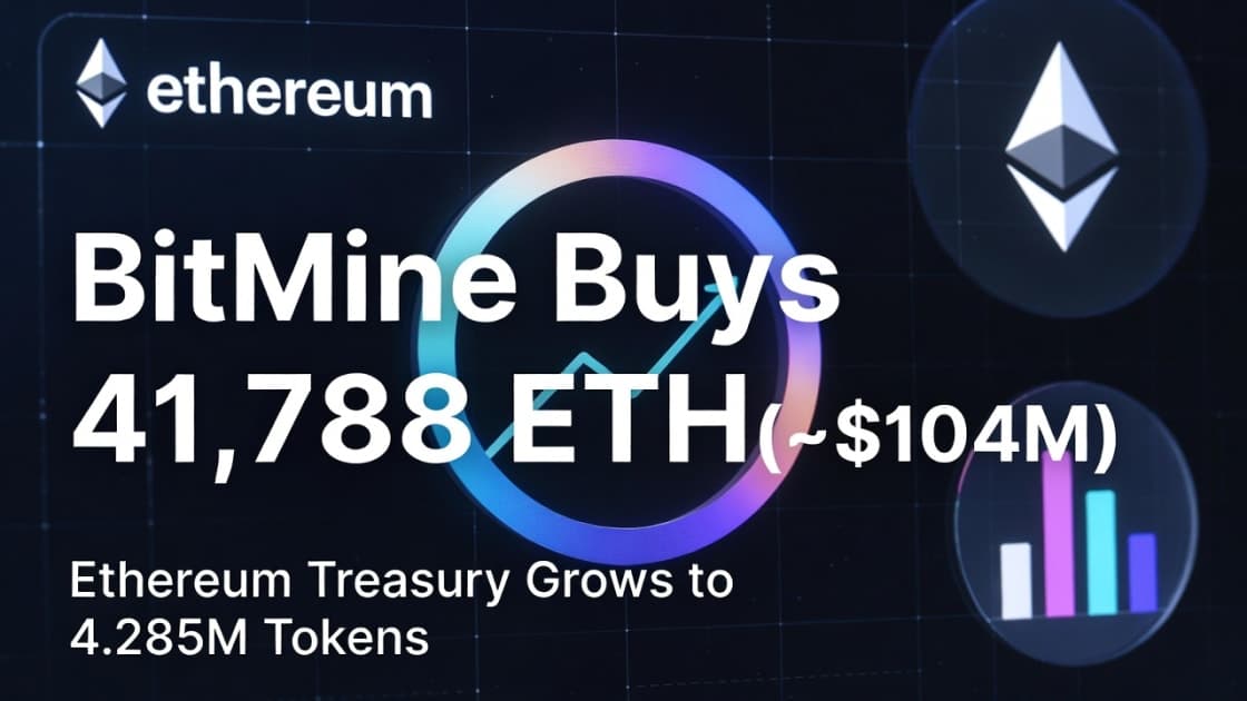 BitMine Acquires 41,788 ETH Worth ~$104 Million in Latest Treasury Expansion